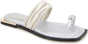 Kenneth Cole Andarna Toe Loop Slide Sandal in Silver Gold at Nordstrom Rack, Size 7.5
