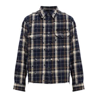 AllSaints REI Shirt - Heren - Casual Overhemden - Blauw - M - Wol - Overhemden
