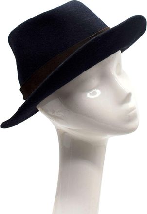 Loro Piana Navy Hares Hair Blend Ferdora Size S