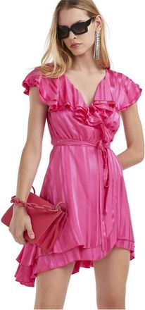 Silvian Heach Ruched Wallet Jurk - Dames - Kleedjes - Roze - XS - Kleedjes