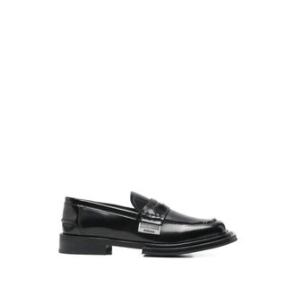 Moschino Loafers, male, Black, Size: 10 US Penny Leather Loafers