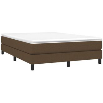 vidaXL Vidaxl - Cama Box Spring Con Colch&oacute;n Tela Marr&oacute;n Oscuro 140x190 Cm