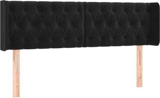 vidaXL Cabecero Con Led De Terciopelo Negro 163x16x78/88 Cm Vidaxl