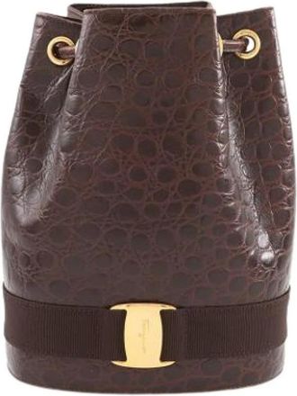 Ferragamo Pre-owned Vara Handbag - Dames - Vintage Rugzakken - Bruin - ONE Size - Leer - Vintage