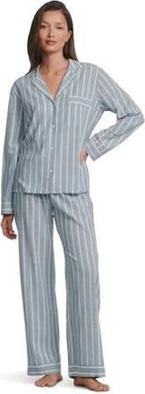 Eberjey Nautico Long Pj Set Womens Pajama Sets Classic Stripe Slate Blue/Ivory : XS, Cotton/Viscose