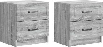 vidaXL Armario De Noche 2 Uds. Gris Sonoma 43 X 34,5 X 44,5 Cm Vidaxl