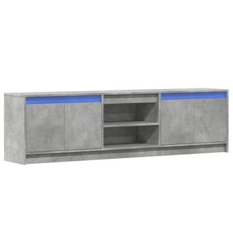 vidaXL Vidaxl - Mueble De Tv Led Madera Ingenier&iacute;a Gris Hormig&oacute;n 180x34x50 Cm