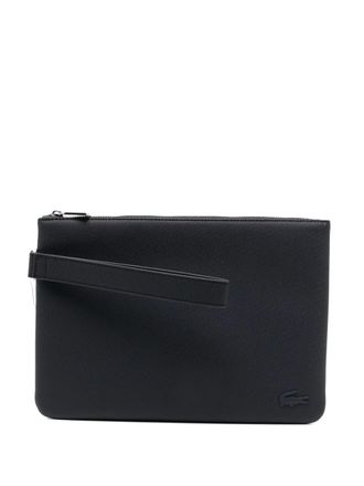 Lacoste embossed-logo clutch bag - Blue