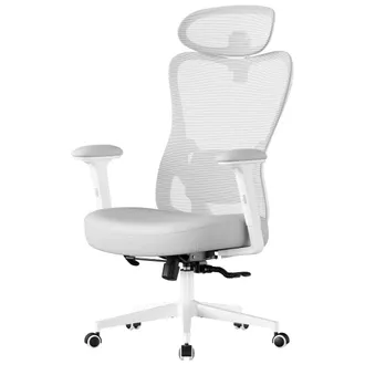 Songmics Silla de oficina ergon&oacute;mica con reposacabezas de color gris paloma