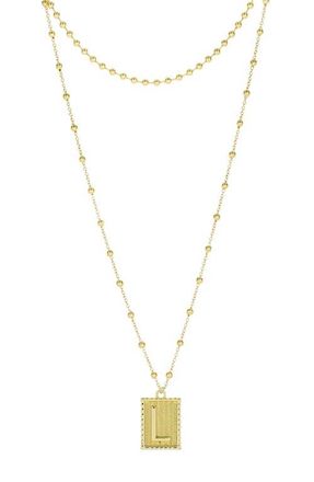 Panacea Initial B Dot Layered Pendant Necklace in Gold - L at Nordstrom