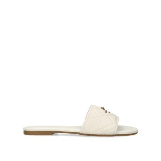 Kurt Geiger Womens Leather Kgl Greenwich Flat Sandals - White - Size UK 2