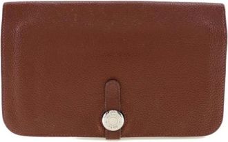Herm&egrave;s Pre-owned Dogon Duo Gecombineerde Portemonnee - Dames - Vintage Clutch - Rood - ONE Size - Leer - Vintage