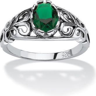 Palm Beach Jewelry Simulated Birthstone Sterling Silver Ring