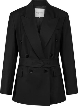 Envelope 1976 Italiaanse Wol Oversized Blazer - Dames - Blazers - Zwart - S - Wol - Jassen