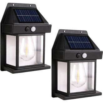 OEM Apliques Solares De Pared Para Exteriores (2 Unidades) Con Sensor De Movimiento, 3 Modos De Iluminaci&oacute;n, Resistentes Al Agua Para Jard&iacute;n, Patio, Terra