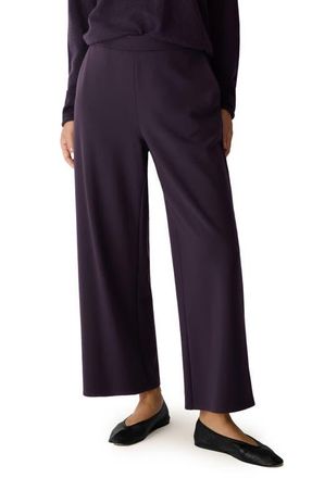 Eileen Fisher Ankle Wide Leg Pants in Aubergine at Nordstrom, Size X-Large