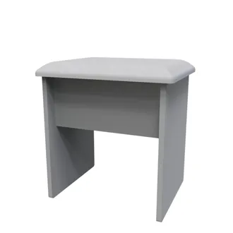 Welcome Furniture Paris Ready Assembled Dressing Table Stool - Uniform Gloss & Dusk Grey - Welcome Furniture | TJ Hughes