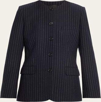 Nili Lotan Gertrude Pinstripe Single-Breasted Jacket