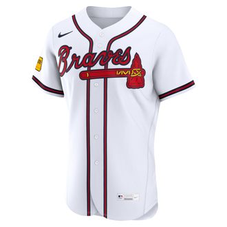 Nike Atlanta Braves Nike Mens MLB Authentic Jersey in White | 89000ILYAW-38L