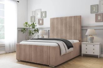 Comfort Beds Lorenzo Naples Bed Frame With Mattress-50 Upholstered in Light Brown | Size: Single