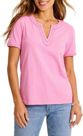 Tommy Bahama Scallop Trim Organic Cotton Top in Lilac Chiffon at Nordstrom, Size X-Small