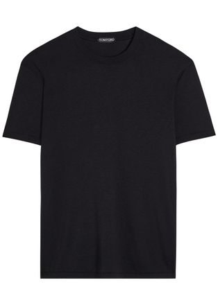 Tom Ford Logo-embroidered Jersey T-shirt - Black - 52 (IT52 / XL)