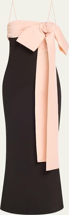 Bernadette Bow Strapless Colum Gown