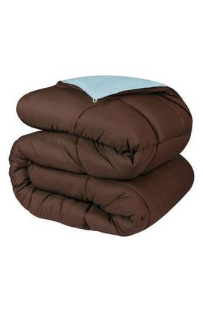Superior Classic All-Season Reversible Down Alternative Comforter in Choco-Sky Blue at Nordstrom Rack, Size California King