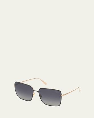 Tom Ford Heather Square Metal Sunglasses