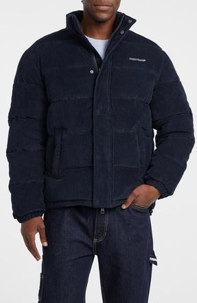Guess Corduroy Puffer Jacket in Navy at Nordstrom, Size Small