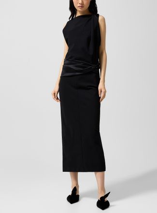 Lanvin Womens Satiny detail jersey dress