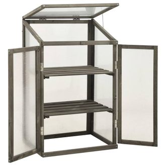 Berkfield Home Greenhouse 60x45x100 cm Firwood in Grey | Size: 60 x 45 x 100 cm