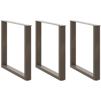 vidaXL Patas Para Mesa De Comedor En Forma De U (3 Unidades, Acero Natural, 80 X 72-73 Cm) Vidaxl