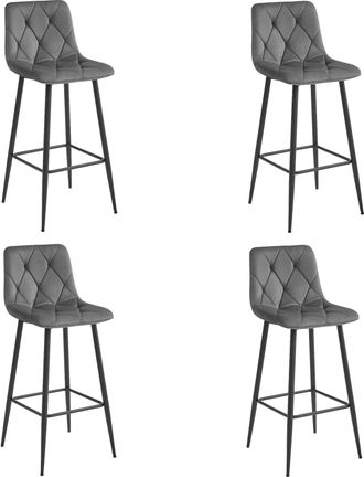 OEM Taburete Nado - Terciopelo Gris Oscuro / Patas Negras X 4