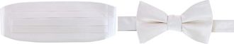 Trafalgar Store Sutton Solid Color Silk Cummerbund & Bow Tie Bundle in Ivory at Nordstrom
