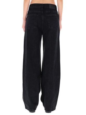 Rotate Button-Detail Organic Cotton Jeans - Black