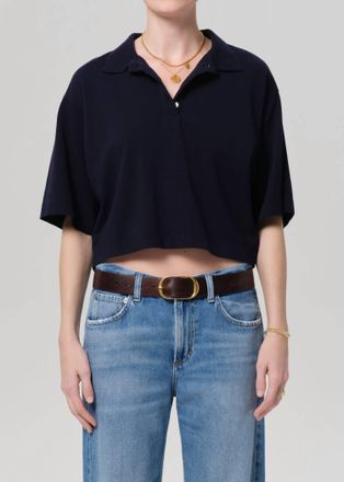 Citizens Of Humanity Lowen Polo Shirt In True Navy