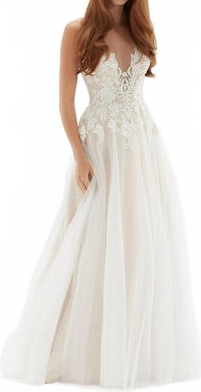 Madison James Illusion Bodice Wedding A-Line Gown In Ivory