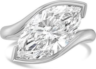 Diana M. Jewels PLATINUM LAB GROWN MARQUISE DIAMOND FASHION RING WEIGHING 6.00 CTS TW
