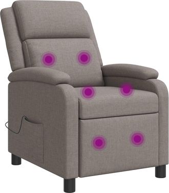 vidaXL Silla De Masajes Reclinable Topo Tela Vidaxl