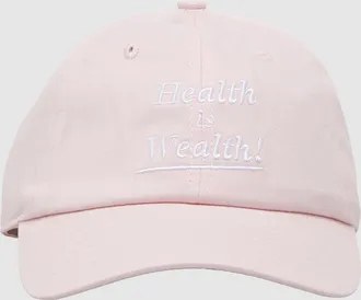 Sporty & Rich Casquette Health Is Wealth Clear Pink