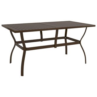 vidaXL Mesa De Jard&iacute;n De Acero Marr&oacute;n 140x80x72 Cm Vidaxl