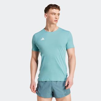 adidas Laufshirt ADIDAS PERFORMANCE ADIZERO ESSENTIALS RUNNING, Herren, Gr. XXL, powder teal, Obermaterial: 100% Polyester, normal, Rundhals, Shirts Laufshir