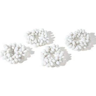 Tiramisu Sculpted Cloud Cluster Set of 4 Napkin Rings in White at Nordstrom Rack