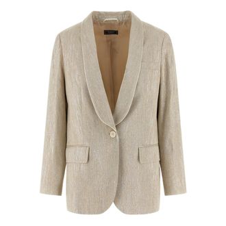 PESERICO Single-breasted Blazer - female - Peserico - Blazers - Beige - XS - Jackets