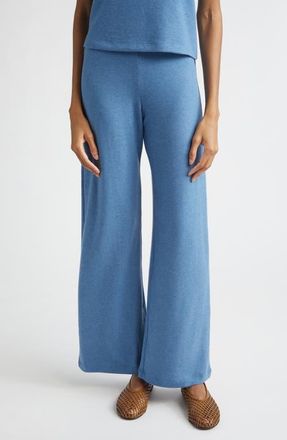 Leset Lauren Wide Leg Knit Pants in Bleuet Melange at Nordstrom, Size X-Large