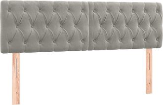 vidaXL Cabeceros 2 Unidades Terciopelo Gris Claro 72x7x78/88 Cm Vidaxl