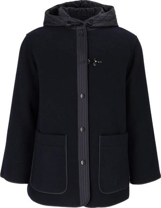 Fay Corto Bimateriale Cappucc+Gancio - Jackets - Mujer - Azul - L