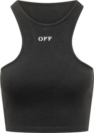 Off-white Black Logo Round Neck Top