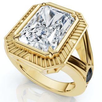 Pompeii3 Certified 5 1/2Ct Elongated Radiant Cut Engagement Ring 14k Gold Lab Grown